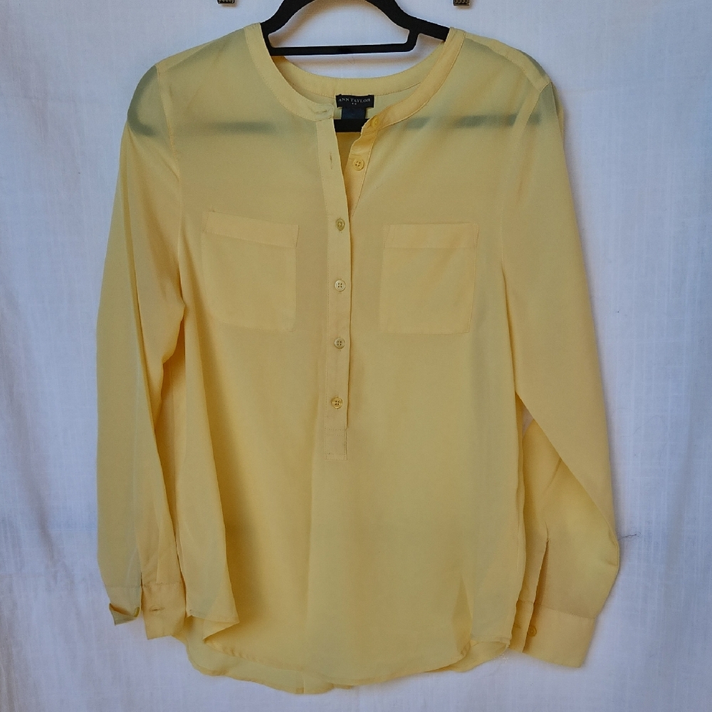 Ann Taylor Soft Yellow Blouse